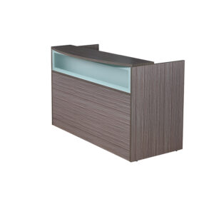 Boss Frosted Plexi Reception Desk, Driftwood $445