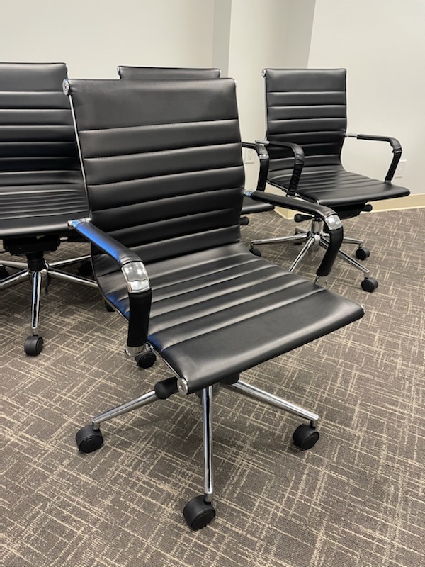 BLACK & METAL MODERN CONFERENCE CHAIRS 95ea Value Mander