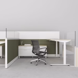 MyHight Sit-Stand Desk with Beam Power and Interra Workstations