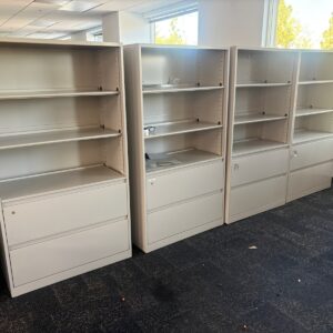 20+ Haworth 2 Drawer Lateral File with Bookcase Top $195ea