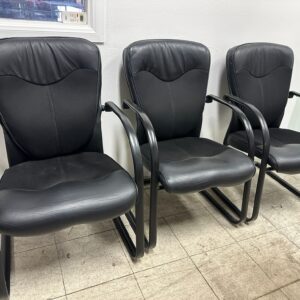 10+ BLACK FAUX LEATHER GUEST CHAIRS $65ea