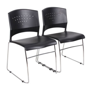 Black Stack Chair With Chrome Frame $69ea