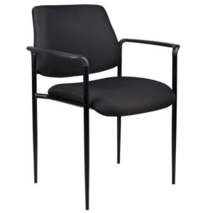 Boss Square Back Diamond Stacking Chair W/Arm In Black $75.00