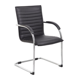 Boss Chrome Frame Black PVC Vinyl Side Chair $119.00